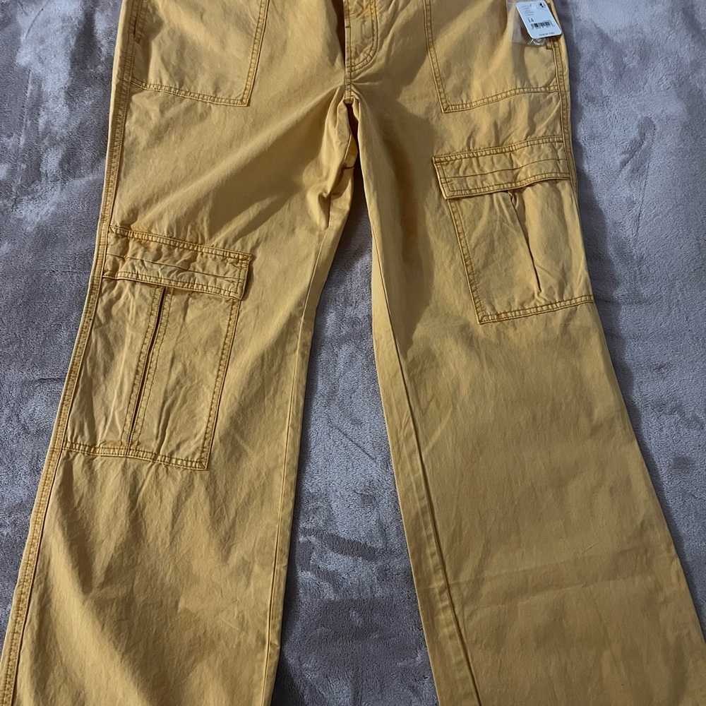 Vibrant Yellow Pants with Extra Buttons